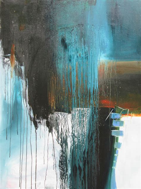 Large Bluebrown Abstract Painting By Jane Robinson