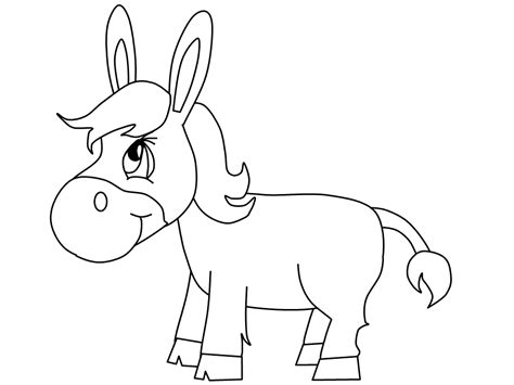 Donkey Coloring Pages For Kids Preschool And Kindergarten