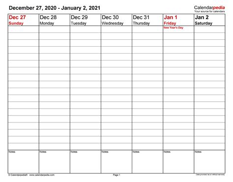 Weekly Planner 2020 Calendar 2021 Printable Printable March