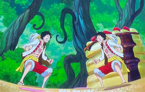 Two Anime Characters In Front Of Some Trees
