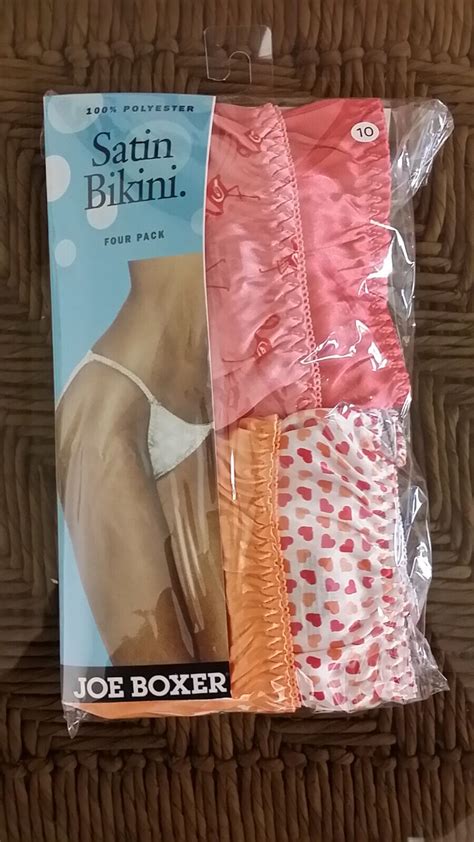 Joe Boxer Satin String Bikini Panties Size 10 Package Gem