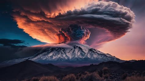 Wallpaper Artwork Nature Sky Landscape Volcano Eruption Smoke