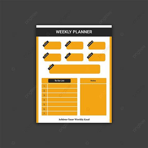 Creative Weekly Planner Template Design Template Download On Pngtree