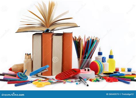 School And Office Supplies On White Background Stock Image Image Of