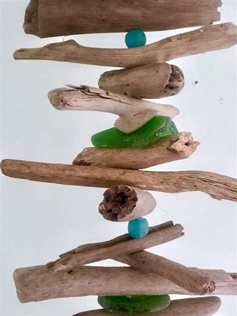 Wind Chime Sea Glass Wind Chime Driftwood Patio Decor Etsy