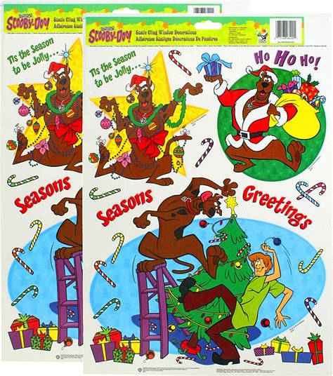 Scooby Doo Christmas 9 Count Static Cling Window Decoratoins 2 Pack