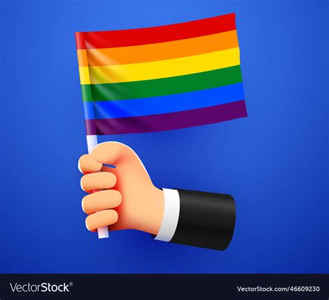 3d Hand Holding Lgbt Flag Royalty Free Vector Image