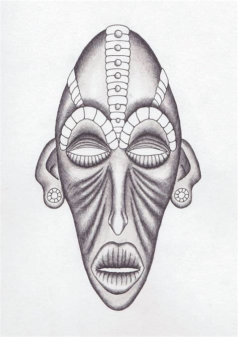 Tribal African Mask By Brobotikpt African Tattoo Mask Drawing