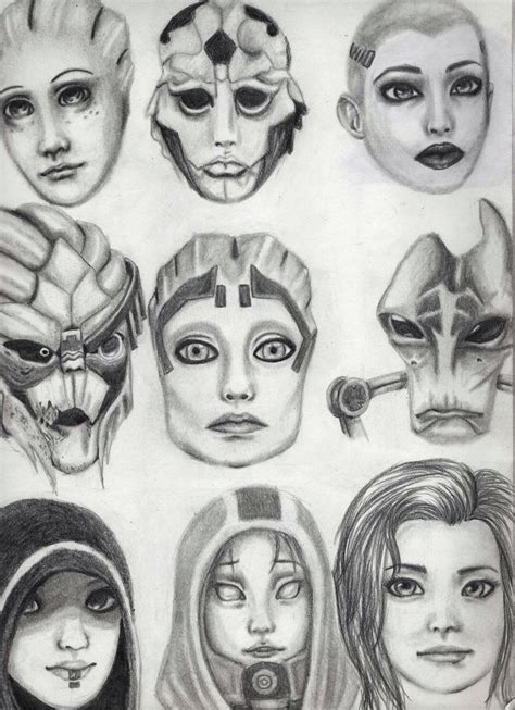 Mass Effect Sketches By Ladywinter On Deviantart