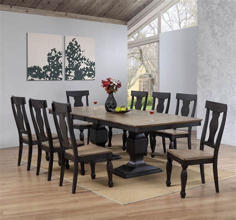 Shop our dining table eight chairs selection from the world's finest dealers on 1stdibs. Kings Brand Alleyton 9 Piece Charcoal & Oak Dining Room ...