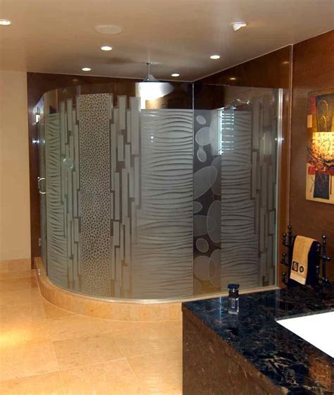 Etched And Carved Glass Wall Partition Adds Privacy Sans Soucie