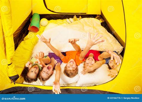 Five Kids With Happy Little Girl Pull Her Friends Royalty Free Stock