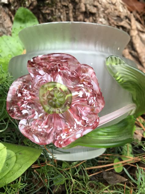 Art Nouveau Satin Glass Vase With Applied Flower Kralik Collectors Weekly