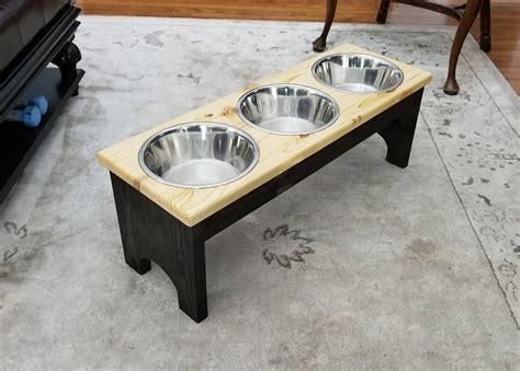 Maybe you would like to learn more about one of these? Large 3 Bowl Dog Feeder, Personalized Dog Feeder, Raised ...