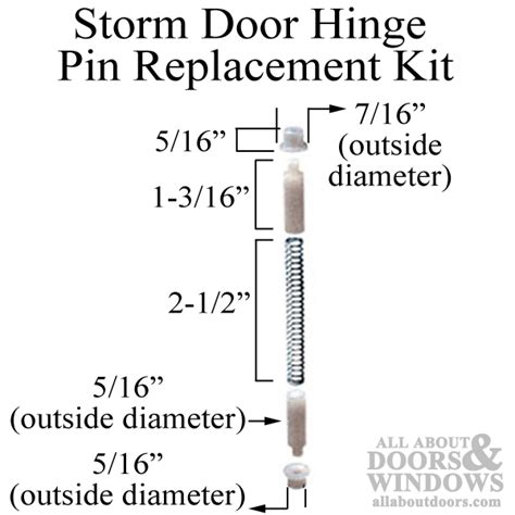 Hinge Pin And Bushings Kit Storm Screen Door White