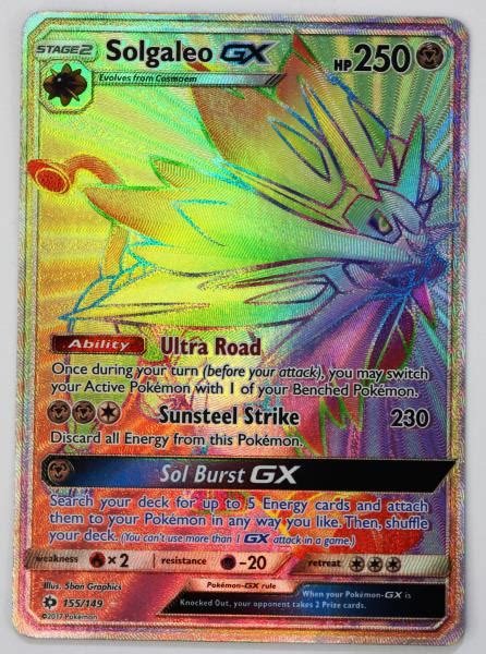 Maybe you would like to learn more about one of these? SOLGALEO GX 155/149 RAINBOW SECRET RARE Pokemon TCG : Sun ...