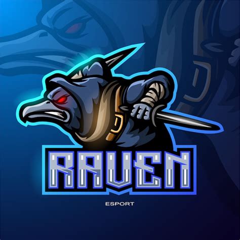 Raven Sport Mascot Logo Design Premium Vector