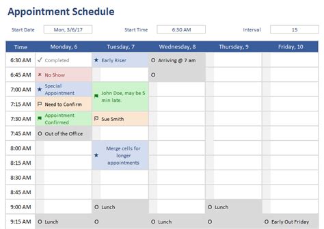 Appointment scheduling and hourly reservation booking calendar etsy. Appointment Schedule Excel Template | Schedule template ...