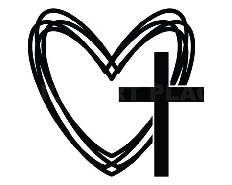 Cross Heart Svg Clipart Image Cricut Svg Image Dxf Pdf Eps 