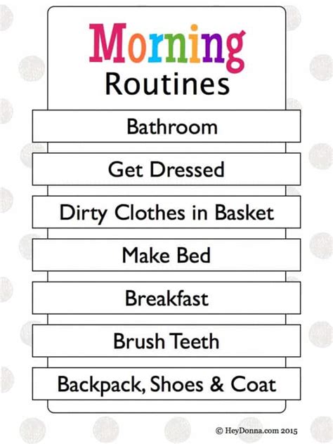 Daily Routine Chart Adults