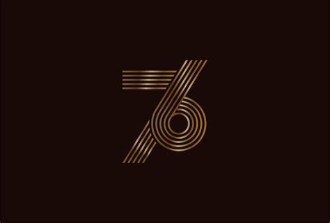 Premium Vector Abstract 76 Number Logo Gold 76 Number Monogram Line