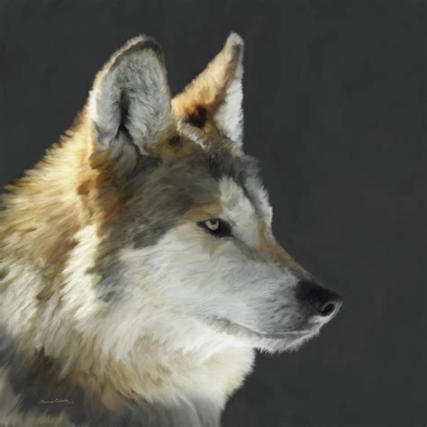 Mexican Grey Wolf Portrait Freehand Painting By Ernie Echols Fine Art