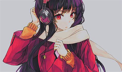 Anime Girl Whith Headphones By Vivi Whi
