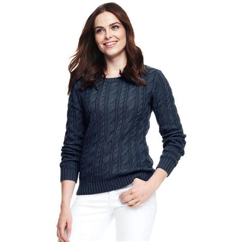 Lands End Womens Petite Cotton Sweater Drifter 59 Liked On