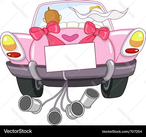Just Married Car Royalty Free Vector Image Vectorstock