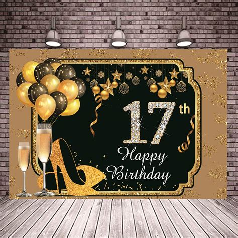 Buy 17th Birthday Birthday Decoration Backdrop Party Background