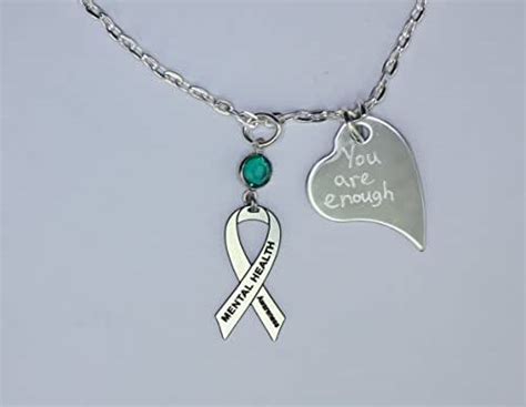 personalized mental health awareness necklace ribbon jewelry custom mental