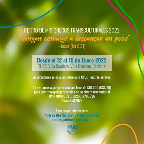 Retiro De Misioneros Transculturales 2022 Red Misiones Mundiales
