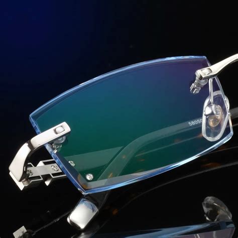 Vazrobe Rimless Computer Glasses Men Anti Blue Radiation Or Customized 1 61 Mr 8 Prescription