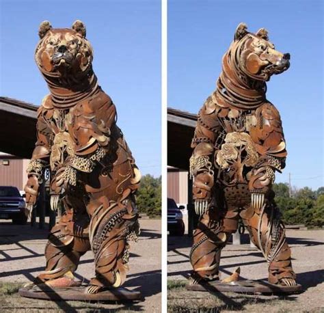 Stunning Life Sized Animal Sculptures Made From Scrap Metal Klykercom