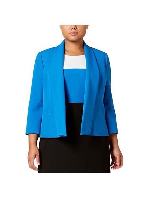 Kasper Kasper Womens Blue Suit Wear To Work Jacket Plus Size 24w