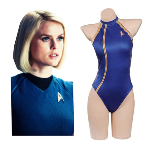 Star Trek Swimsuit Cosplay Costume Blue Uniform Jumpsuit Swimwear
