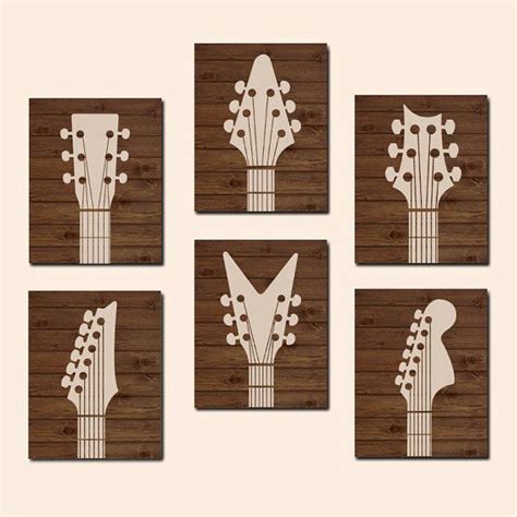 Guitar Wall Art Canvas Or Prints Wood Effect Music Rock N Roll Wall Art