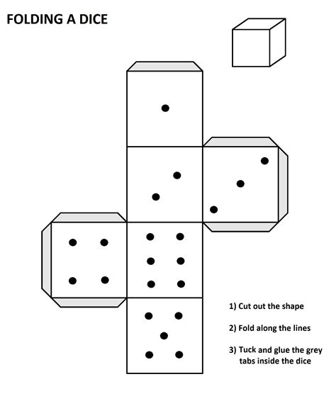 Folded Dice Template Templates At