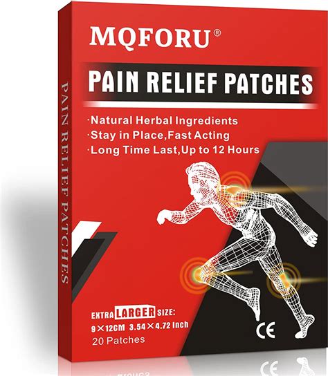 Mqforu Pain Relief Patches Larger Size Pain Relief Plaster 20 Pcs Pain