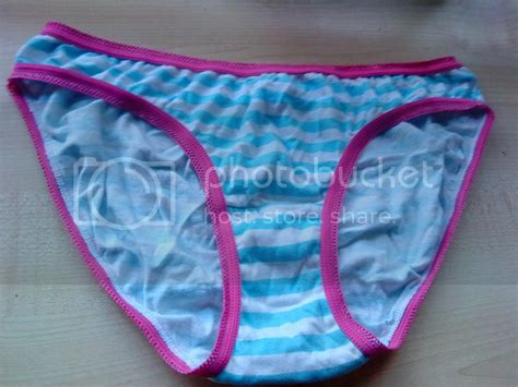 White And Blue Striped Panties With Pink Frills Pictures Images