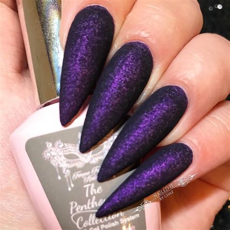 Beautiful Dark Purple Glitter Gel Polish Called Plum Surprise Is Simply