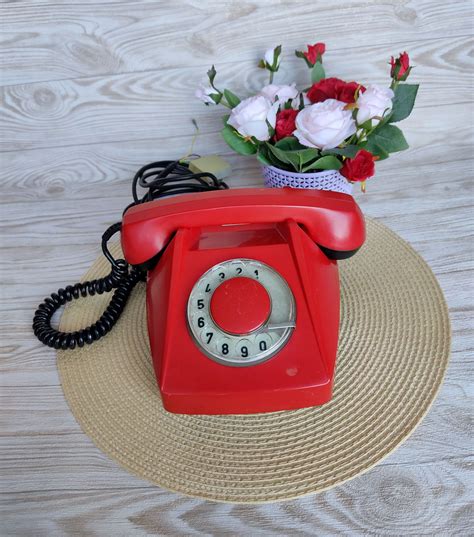 Vintage Rotary Telephone Old Black Telephone Soviet Landline Etsy