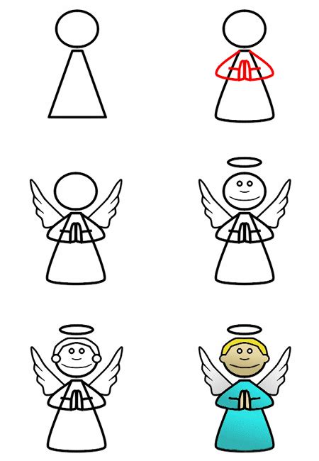 How To Draw A Cartoon Angel With A Cute Posture Cartoon Drawings