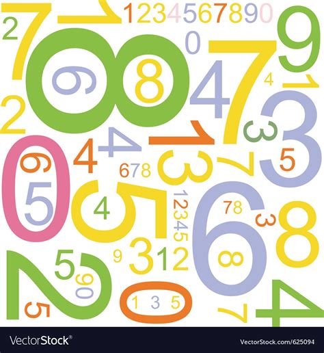 Colorful Numbers Royalty Free Vector Image Vectorstock