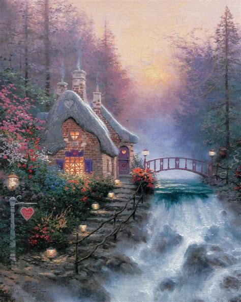 Sweetheart Cottage Ii Painting Art By Thomas Kinkade Studios Thomas