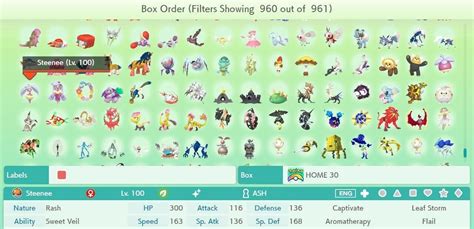 Pokemon Home All 807 Shiny Custom Trainer Full Living Dex And Alternate