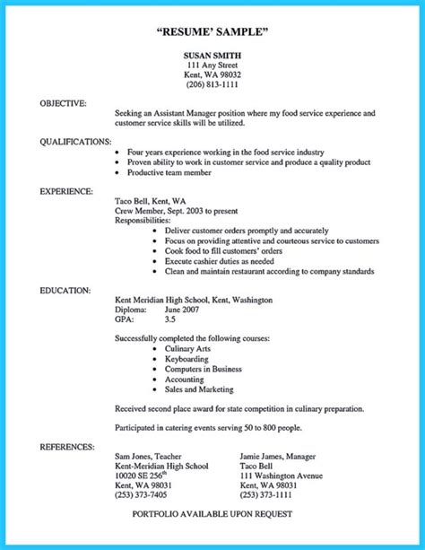 excellent culinary resume samples    approved