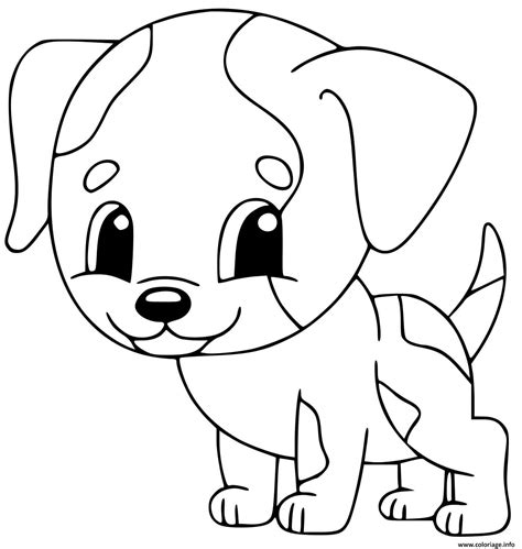 Coloriage Chiot Trop Mignon Dog Dessin Chien à Imprimer
