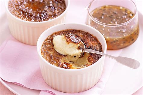 Coconut Creme Brulee With Passionfruit Syrup