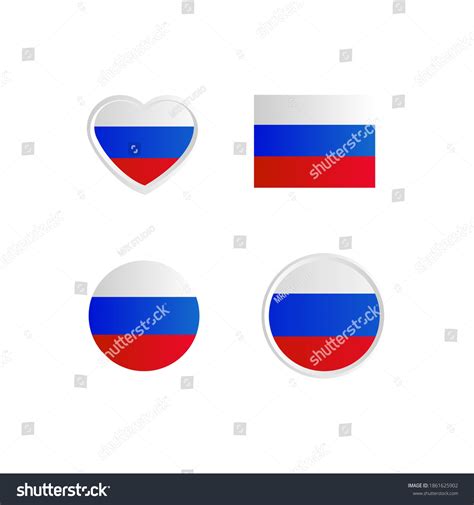 Collection Of Flag Russia Design Isolated On Royalty Free Stock